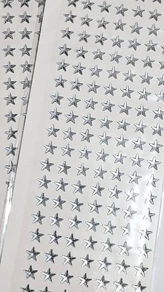 Strass Adesiva Estrela para Corpo e Rosto 1 Cartela Prata