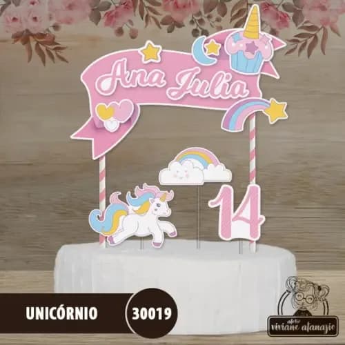 Topo de Bolo Unicórnio - 30019