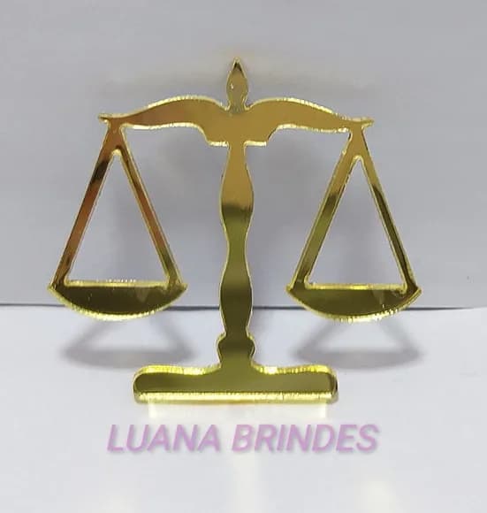 Aplique Advocacia em Acrílico Espelhado Dourado-pct c/5 unid