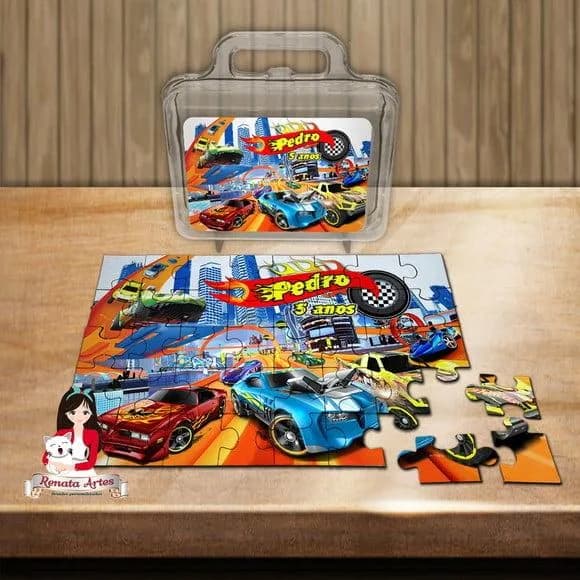 Quebra Cabeça Personalizado na Maleta Hot Wheels 1