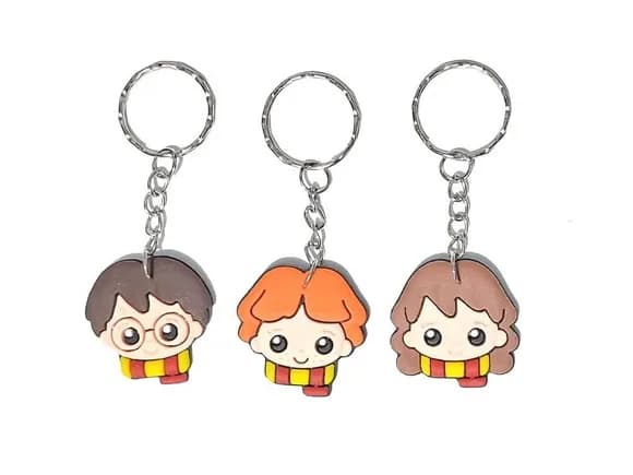 Chaveiro Harry Potter Emborrachado Pacote com 6 Unidades