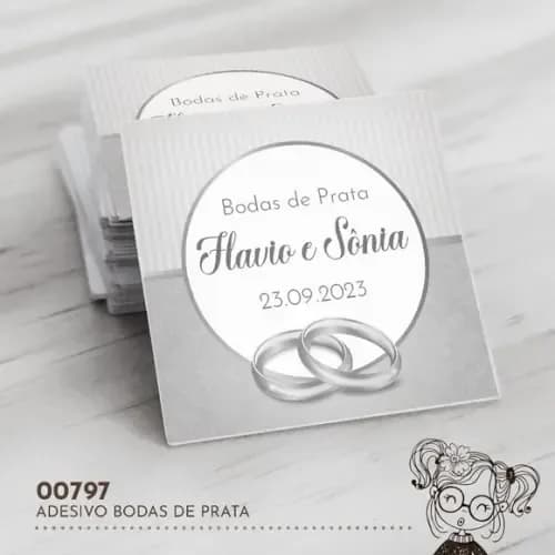Adesivo Quadrado Bodas de Prata - 00797
