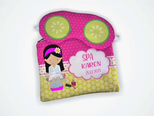 Kit Necessaire e Mascara Dormir personalizada para lembrancinhas  de aniversariopa