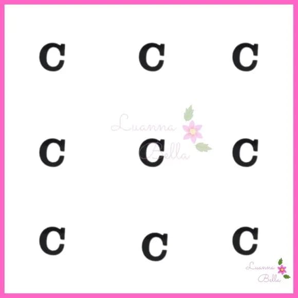 Aplique Letra C de Acrílico Preto - Pct c/ 8 unidades