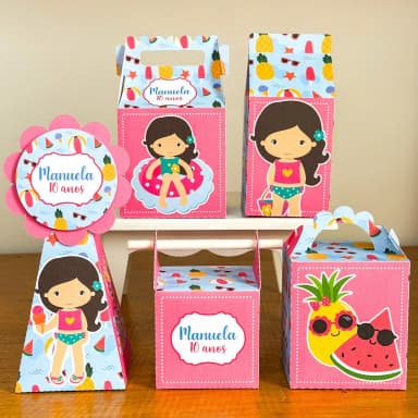PEGUE E MONTE - Kit Festa POOL PARTY MENINA - Decoração de Festa | Lembrancinhas | Aniversário | Personalizados