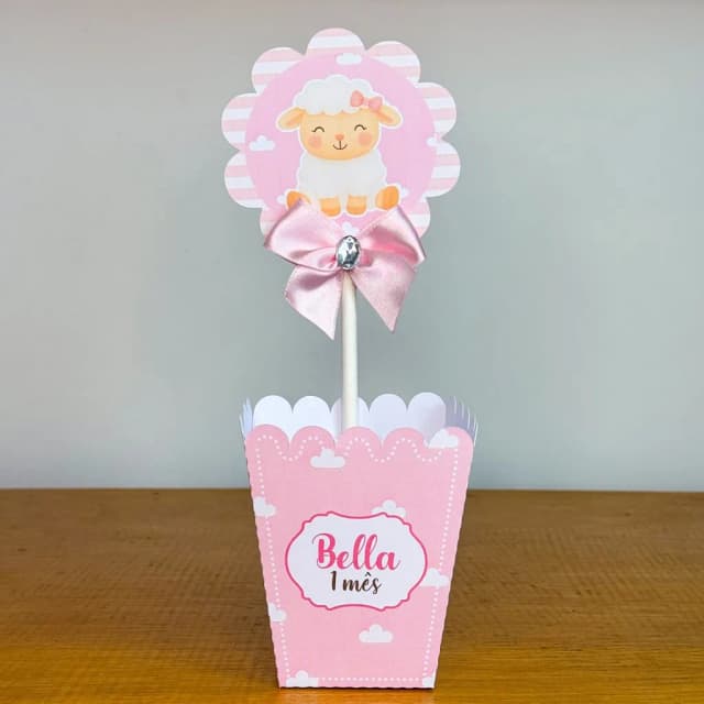 PEGUE E MONTE - Centro de Mesa OVELHINHA - Decoração de Festa | Lembrancinhas | Aniversário | Personalizados
