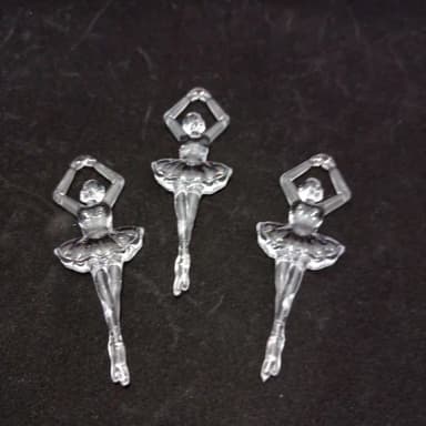 Pingente Bailarina de Acrílico Transpar 6,0cm Pct 8 Unidades