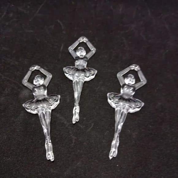 Pingente Bailarina de Acrílico Transpar 6,0cm Pct 8 Unidades