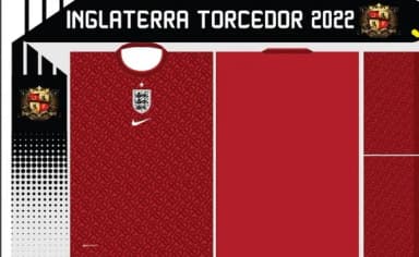 Vetor Da Camisa Inglaterra Torcedor 2022