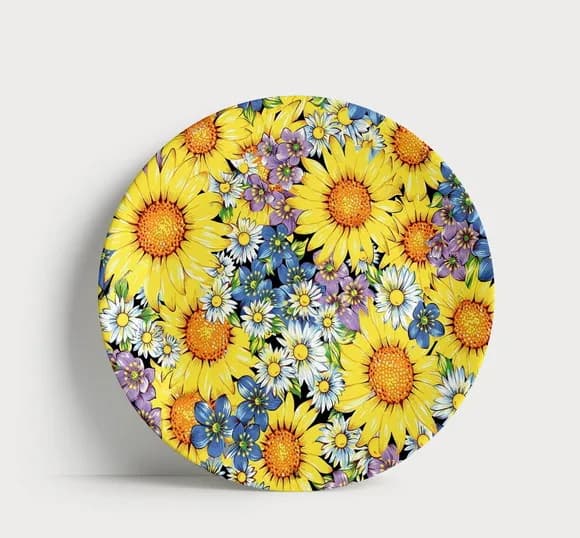 Prato de Porcelana Campo de Girassóis - Vibe Alegre e Floral