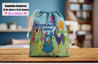 Saquinho Supresa para lembrancinhas da Galinha Pintadinha