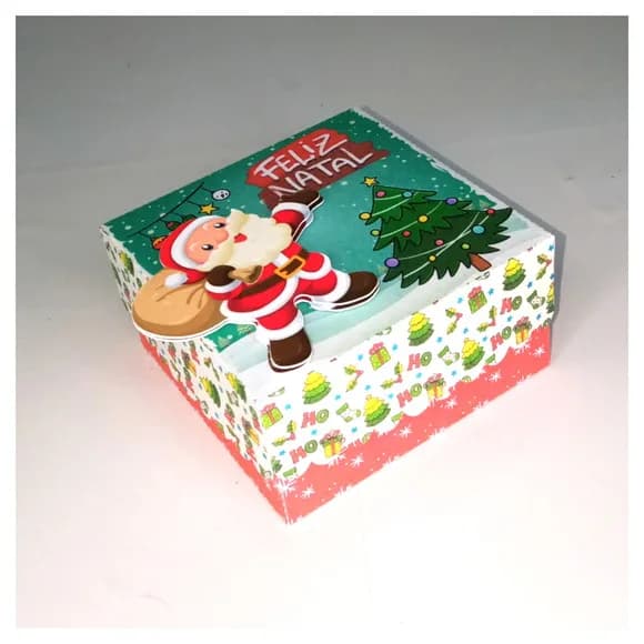 Caixa para 4 Doces Natal- Enviada Desmontada