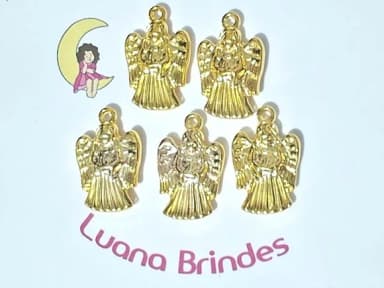 Pingente Anjo Dourado Abs Pacote com 20 Unidades