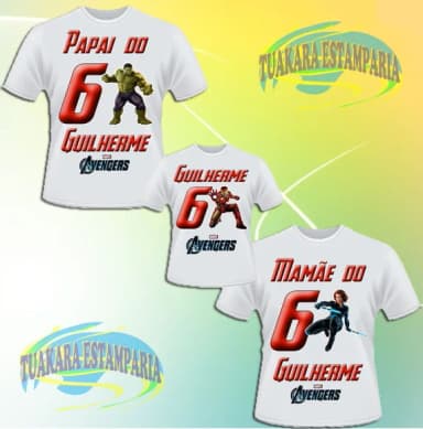Kit 3 Camisetas - Avengers
