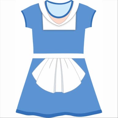 Vestido Infantil Bela Camponesa Azul com Avental Branco – Fantasia Temática Infantil