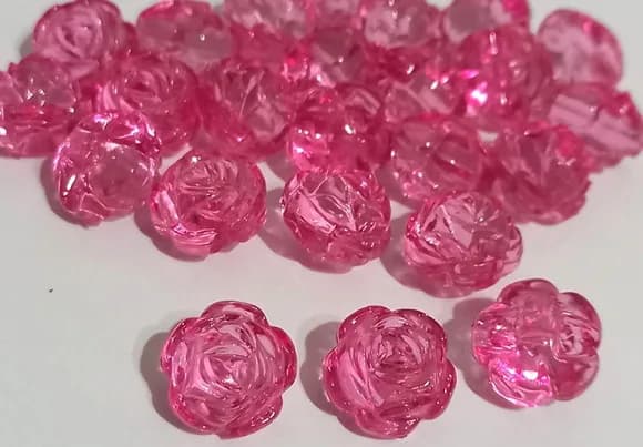 Bola Flor Pink de Acrílico - 20 Peças