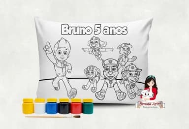 Almofada com Tinta para Colorir Patrulha Canina