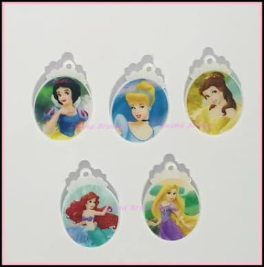 Pingentes Princesas 2,5cm Pacotes com 10 Unidades