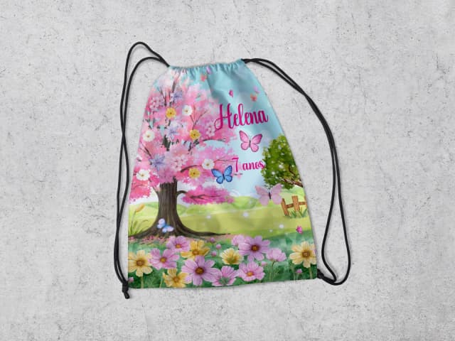 Mochilinha Personalizadada Jardim Encantado