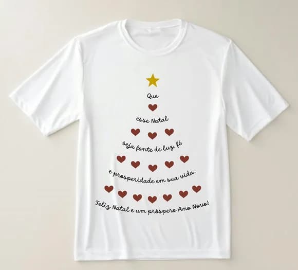 Camiseta Árvore de Natal Luz e Fé - Mensagem de Boas Festas