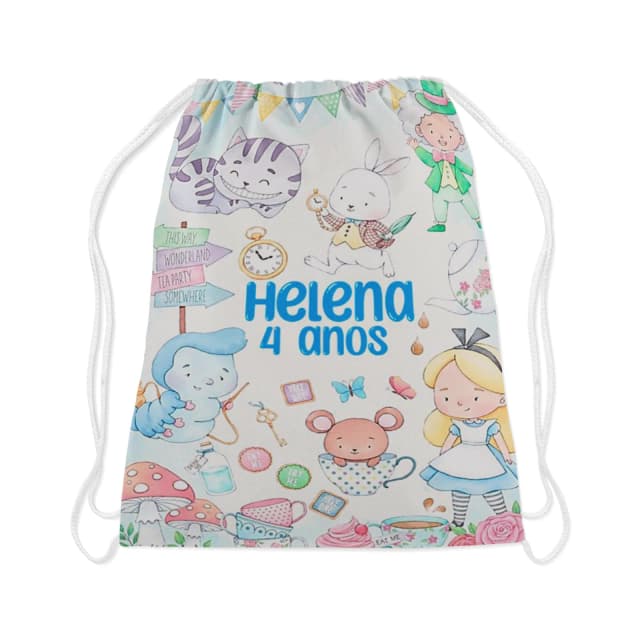 Mochilinha personalizada De Alice no Pais das Maravilhas