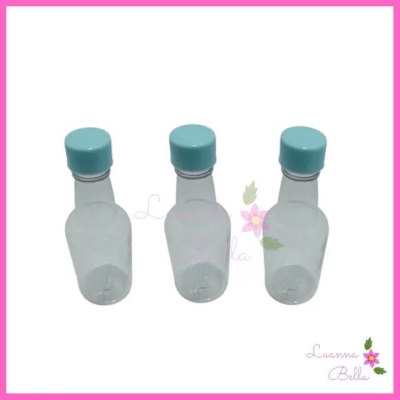 Garrafa de PVC 50 ml C/Tampa Lisa Azul -Pct c/10 unds