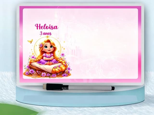Lousa Magica Infantil Personalizada da Rapunzel