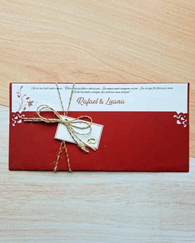 Convite de Casamento Vermelho