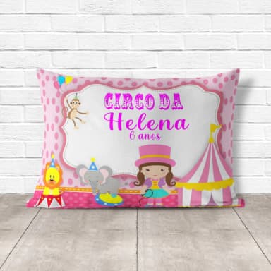 Almofada Personalizada lembrancinhas Circo Rosa