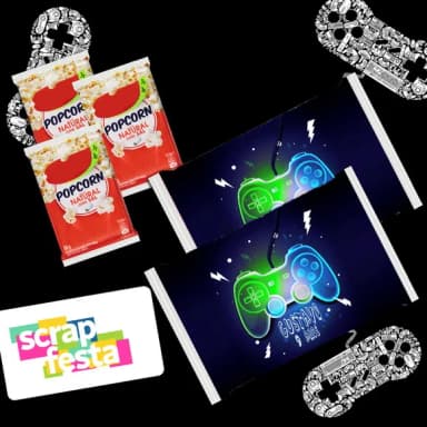 Rótulo Adesivo Personalizado Pipoca Microondas Game Neon