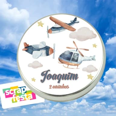 Latinhas Personalizadas Festa Aviador Aquarela