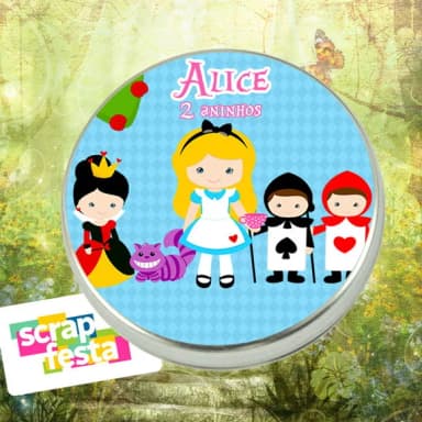Latinha Personalizada Alice no País das Maravilhas Cute