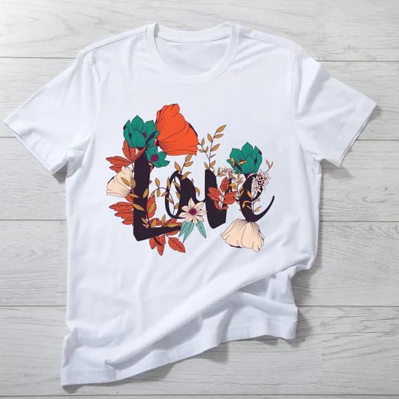 Camiseta Love Floral - Amor, Estilo e Delicadeza