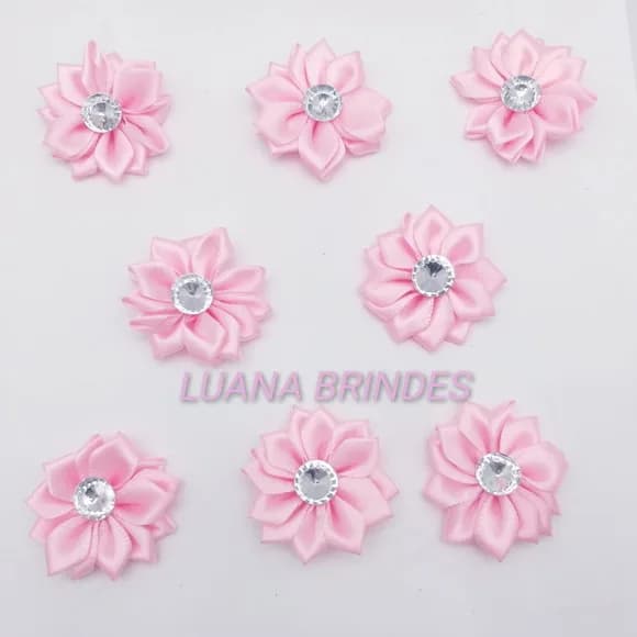Flor Rosa de tecido - 4cm - pct c/ 20 unidades