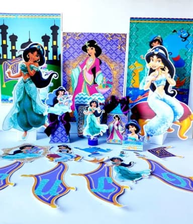 Kit 60 Lembrancinhas Alladim e Jasmine