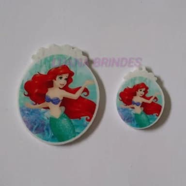 Kit Princesa Ariel Aplique e Pingente Acrílico 3 Kits