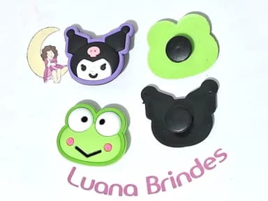 Pins de Crocs Keroppi e Kuromi Emborrachado 10 Unidades