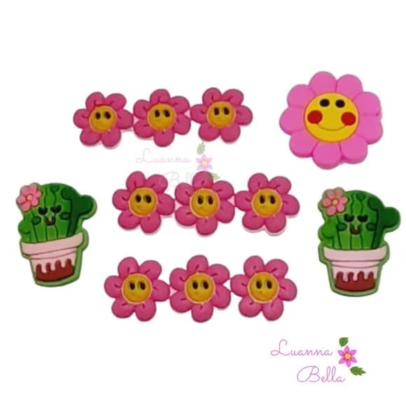 Aplique Flores emborrachados - pact c/6 unds