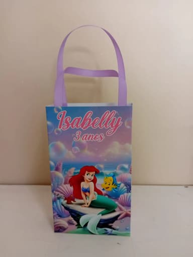Sacolinhas Personalizadas Pequena Sereia para Lembrancinhas
