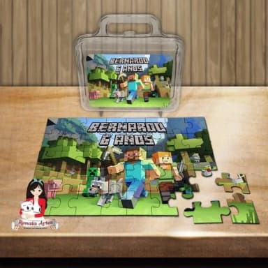 Quebra Cabeça Personalizado na Maleta Minecraft