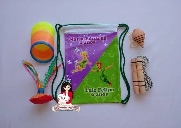 Mochila Boa Infância Tema Peter Pan e Sininho
