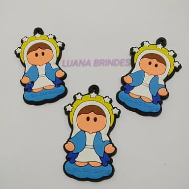Pingente Nossa Senhora Graças de Borracha 5,3cm Pct 5 Unids