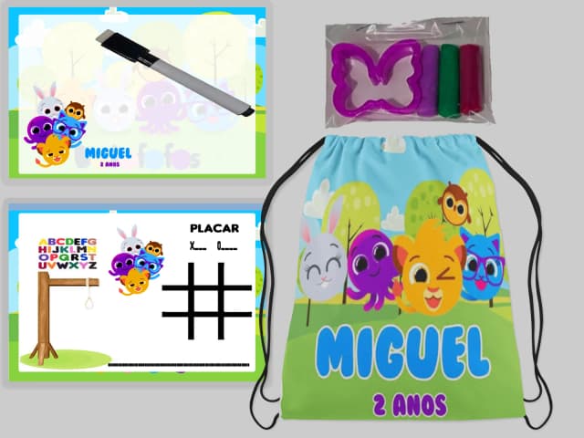 Kit Mochila e Lousa Magicas + Kit Massinha Bolofofos