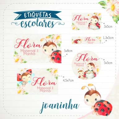 60 Etiquetas Escolares Personalizadas Prova D'agua