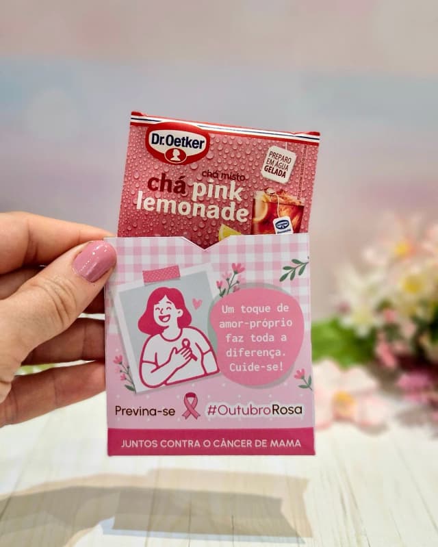 Embalagem para Chá Outubro Rosa - Não Acompanha Chá