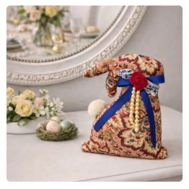 Coelho Decorativo de Páscoa em Tecido ? 16 cm