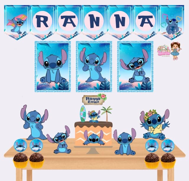Kit Festa Só Um Bolinho STITCH - Decoração de Festa