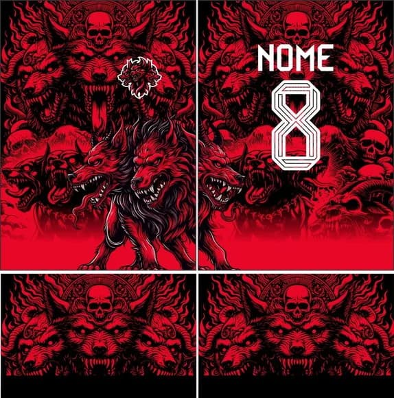Arte Vetor Camisa Interclasse Lobo 352