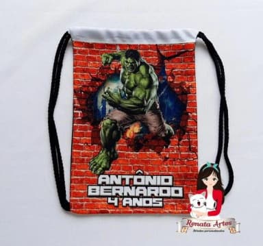 Mochila de Tecido Personalizada Hulk