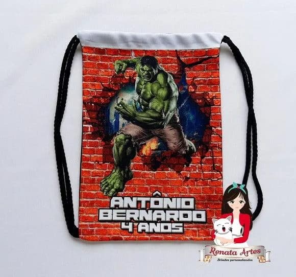 Mochila de Tecido Personalizada Hulk